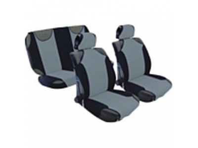 Авточехлы "майки" черно–серые