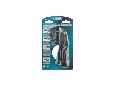 Нож,ремонтно-монтажный.трехкомп.рук-ка,авто выброс/возврат лезвия пистол типа,170мм+5 з.л// GROSS