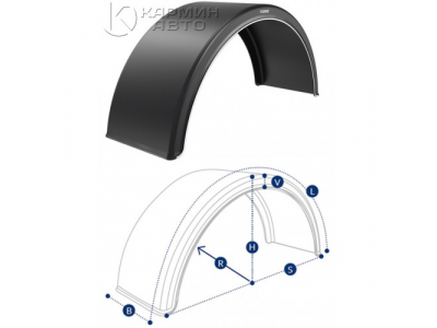 DOMAR dk1685 крыло с белой линией 670х680х1340